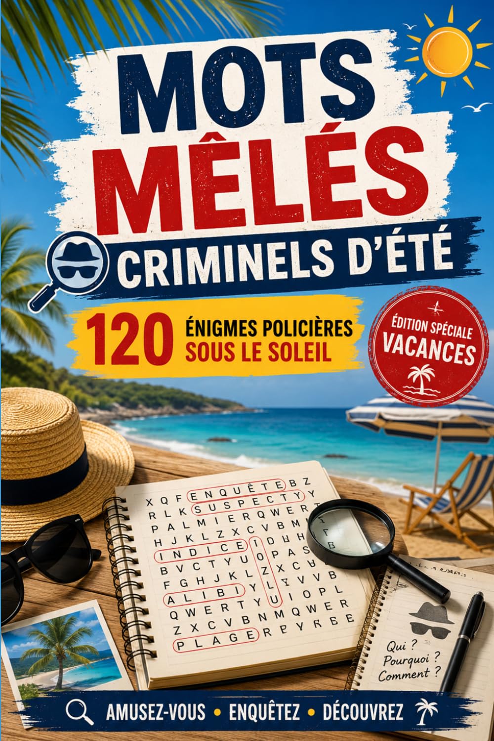 Mots Mêlés Criminels d'Été: 120 Énigmes Policières et Jeux de Logique pour Adultes | livre d'enquête et de casse tête, Carnet de Vacances avec ... Criminelles - Jeux de Logique pour Adultes)