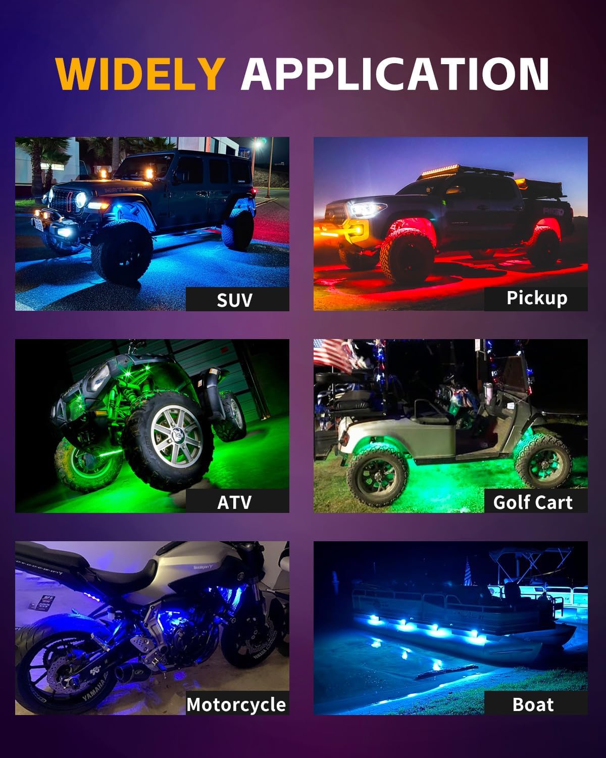 8 PCS RGB LED Rock Lights Kit, 27LED Wide Angle Wheel Well Light with Remote & App Dual Control, Multi Modes Underglow Neon Pod for Offroad Truck ATV UTV SUV