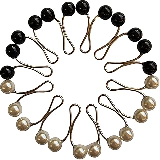 مجموعة دبابيس حجاب أنيقة مزينة باللؤلؤ للنساء من ميلا - لتثبيت السكارف والشال - بروش للحجاب الإسلامي - مشابك على شكل حرف U بأزرار أمان - بوتونيير مزخرف لفستان الزفاف - 12 قطعة