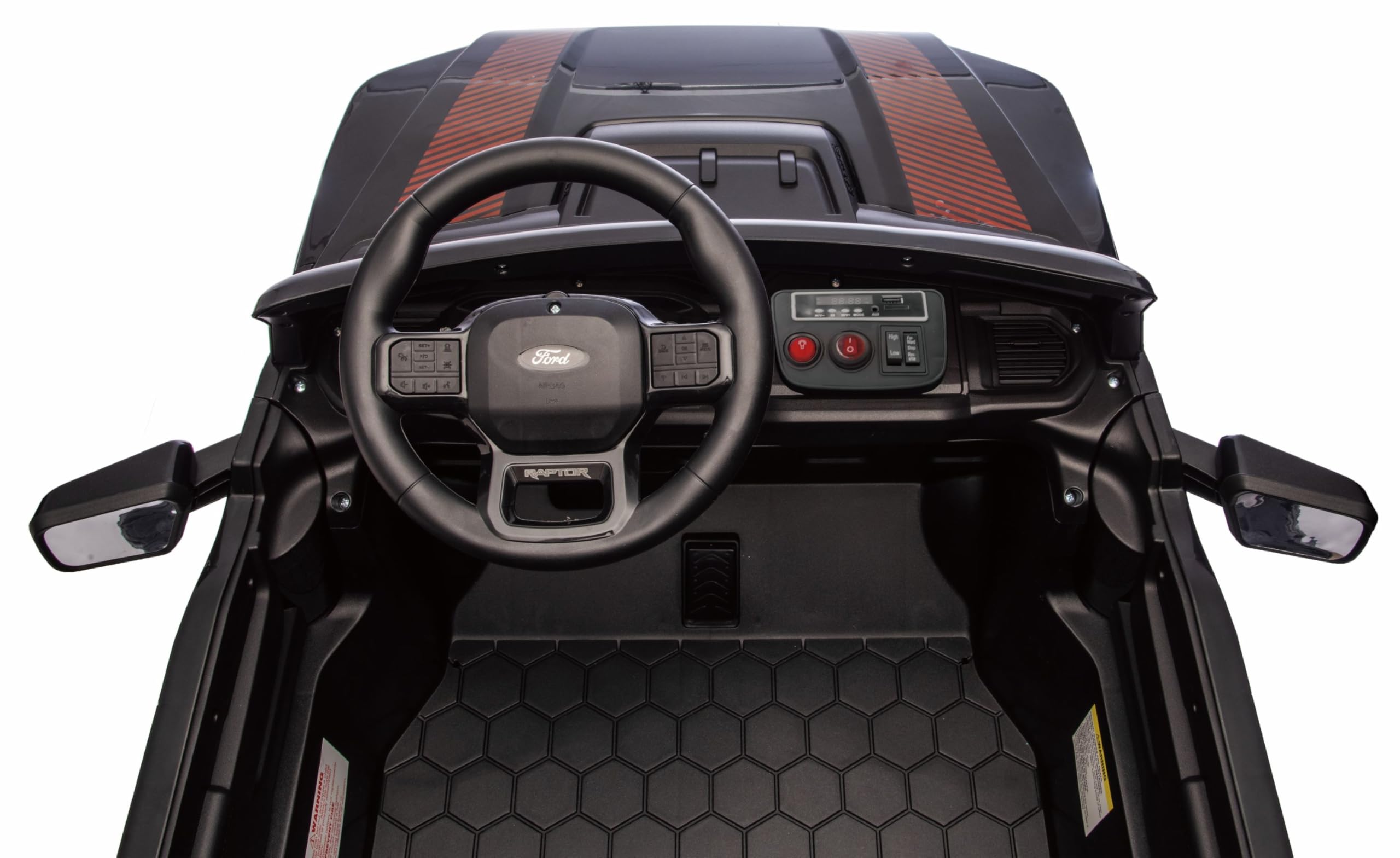 Ford F150 Raptor 24V Maxi Fuoristrada 2 Posti Auto Macchina Elettrica per Bambini Telecomando Luci a Led Bluetooth Ammortizzatori Carico Massimo 60 Kg Nero