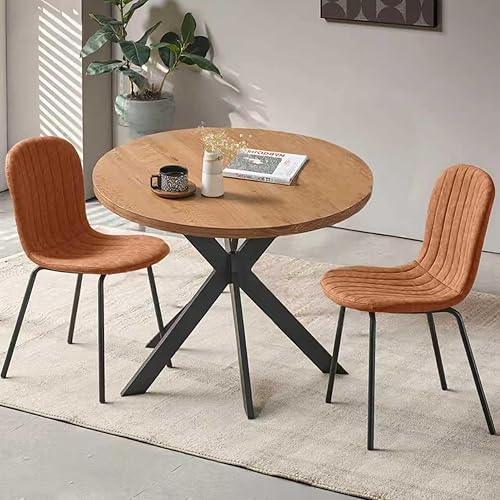 Miniatura 33 de Juego de mesa de comedor redonda de 37 pulgadas para 4, moderno juego de café de cocina de círculo pequeño para apartamento, sala de estar, oficina,