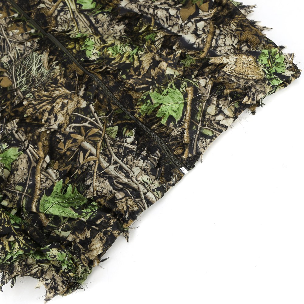PELLOR Ghillie Suit, Tuta Mimetica a Foglia 3D,Tute Gillies per Uomini/Donne Adulti,Tuta a Foglia per Caccia Fotografia di Caccia All'aperto