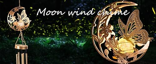 Vista 88 de Campanillas de viento de mariposa de latón, campanillas de viento de condolencias para exteriores, regalos para mamá, decoración de campanillas