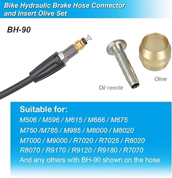 VANSIHO Bicycle Brake Olive and Brass Insert Kit - Essential Components for Shimano BH90 Avid Sram Hydraulic Disc Brake Systems - Pack of 10