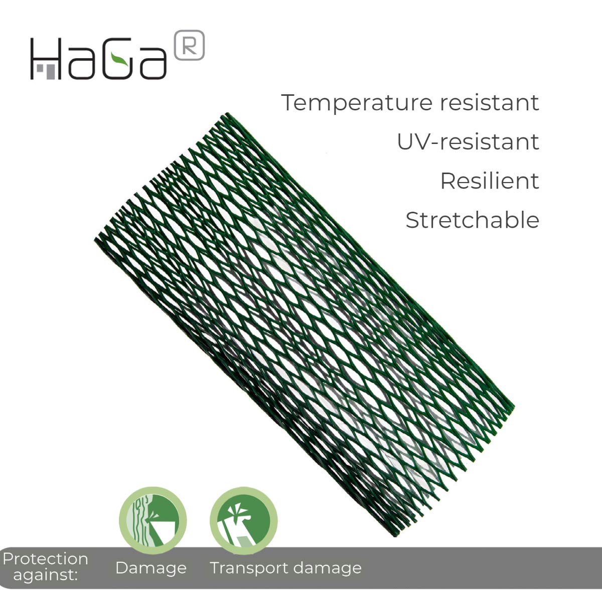 HaGa® 50 m Verpackungsnetz Netzschlauch Schutznetz 100-200 mm | Farbe Grün | Oberflächenschutznetz | Netzbeutel | wiederverwendbar | Meterware