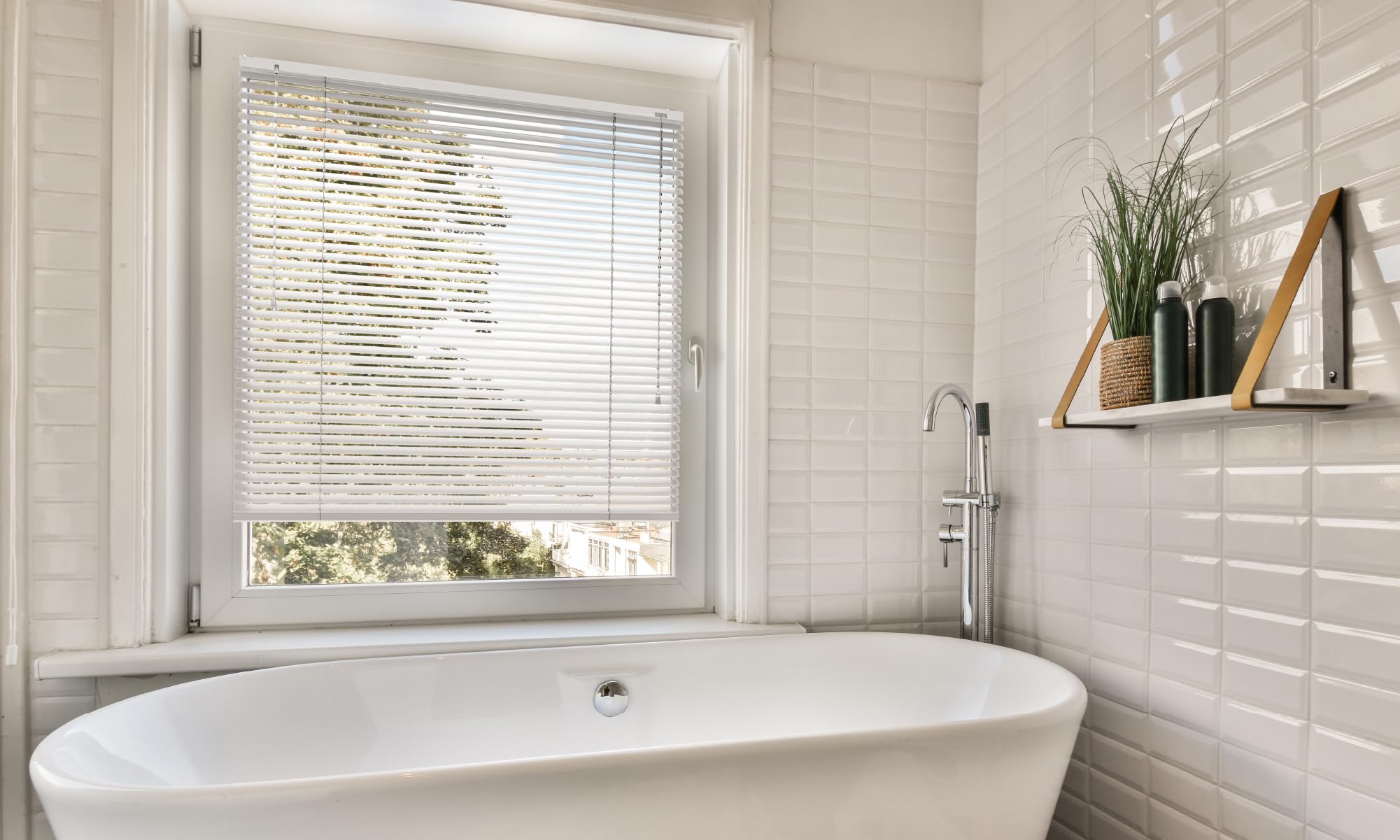 SONELLO Tenda veneziana in alluminio 70x220 cm Bianco senza foratura