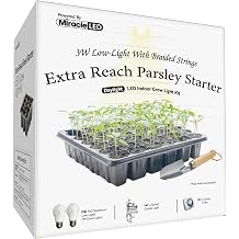 Miracle LED Low-Light Full Spectrum, Extra Reach Parsley Starter Grow Light Kit Braided 4-Socket