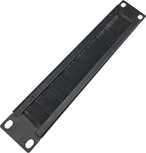 Miniatura 4 de Mini panel de gestión de cables de cepillo de 1U de 10 pulgadas con tira de cepillo para entrada de cables en rack de servidores de 10 pulgadas,