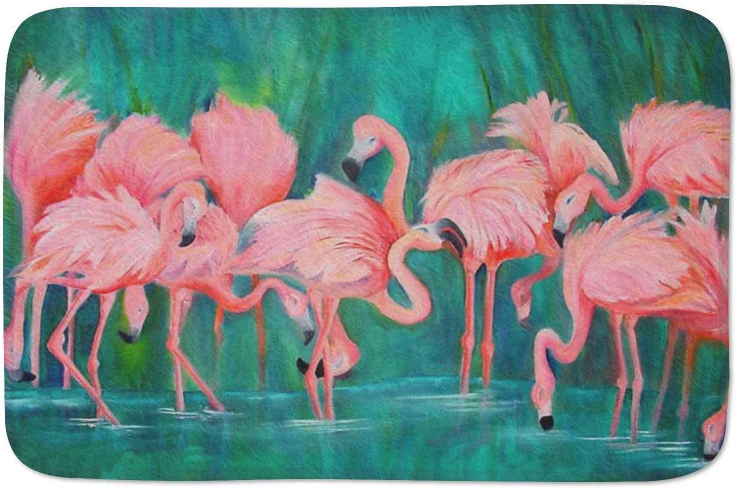 Amazon.com: Watercolor Tropical Flamingo Washable Rug Entrance Rug ...