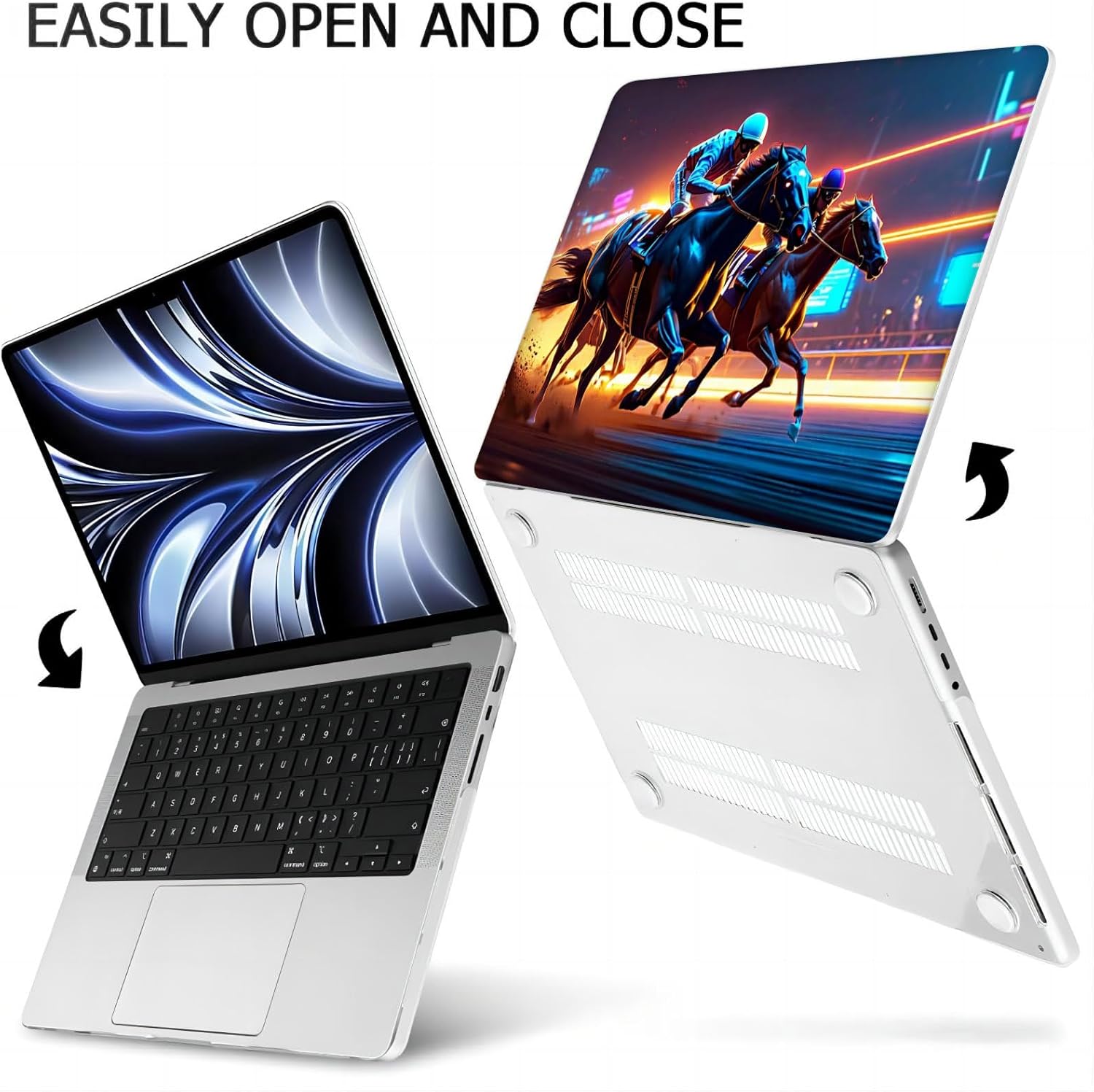 Compatible with MacBook Neo 13-inch, Hard Shell Case with Keyboard Cover and Screen Protector (A3404 A18 Pro chip, 2026 Release) - Horses MC22559