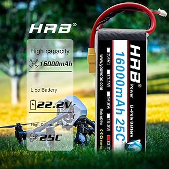 Amazon | HRB Lipoバッテリーパック16000mAh 22.2V 25C 6s with