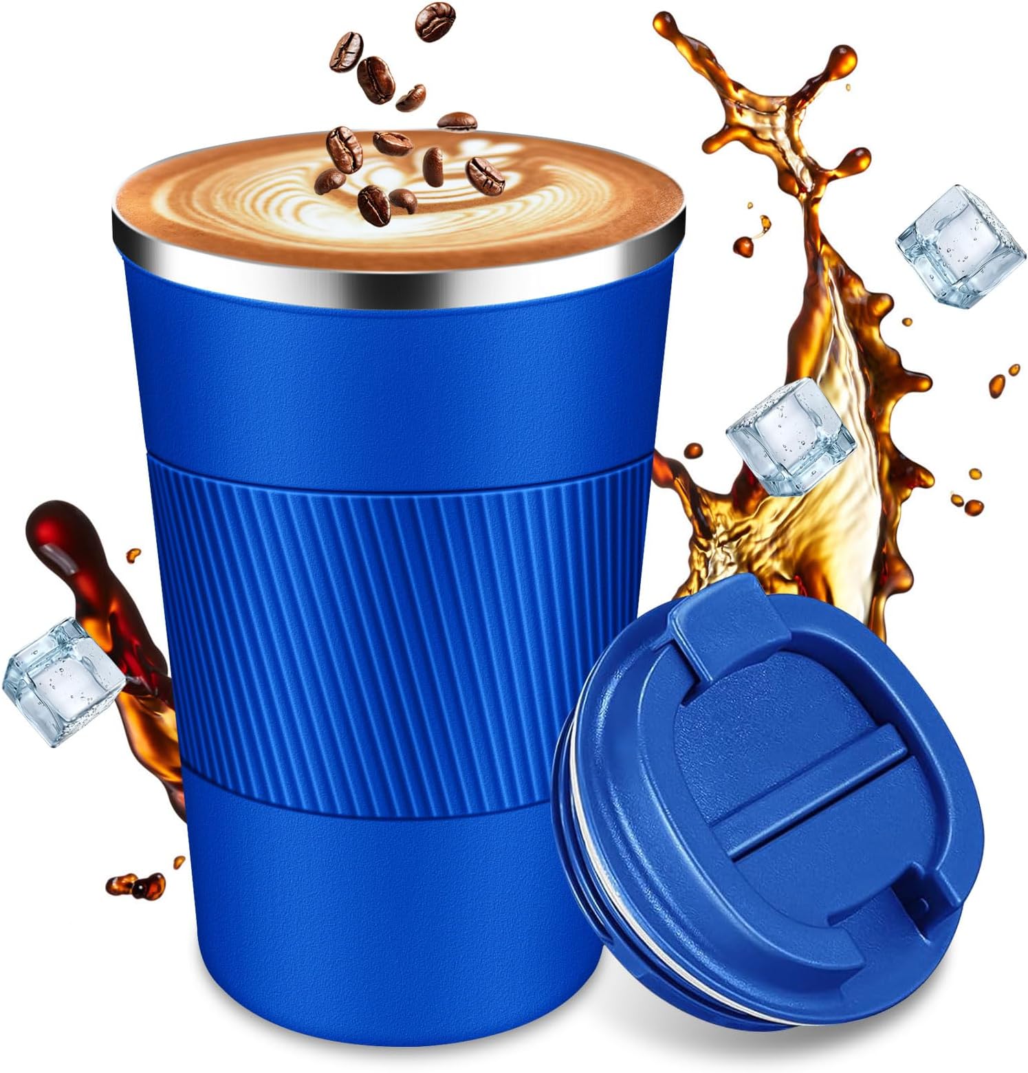 Insulated Travel Coffee Cup with Leak Proof Lid,To Go Camping Stainless Steel Vacuum Coffee Mug, Reusable Coffee Tumblers Hot & Cold Drinks Gifts Multiple Sizes and Colors