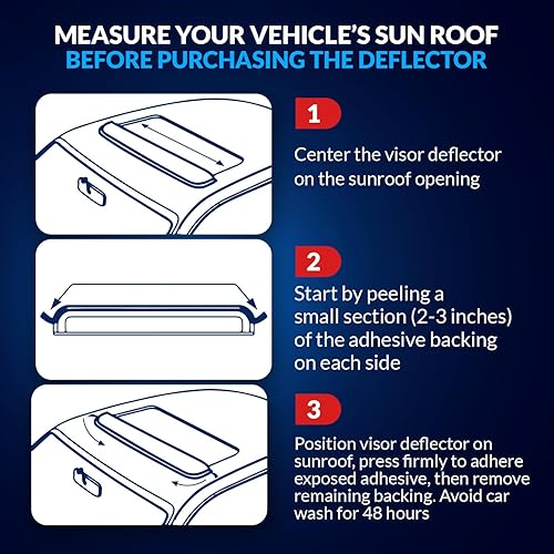 Miniatura 6 de Deflector de viento para automóvil de 0.118 in, 43.307 in, 43.3 pulgadas, deflector de viento para automóvil, ruido, lluvia, viento, humo oscuro,