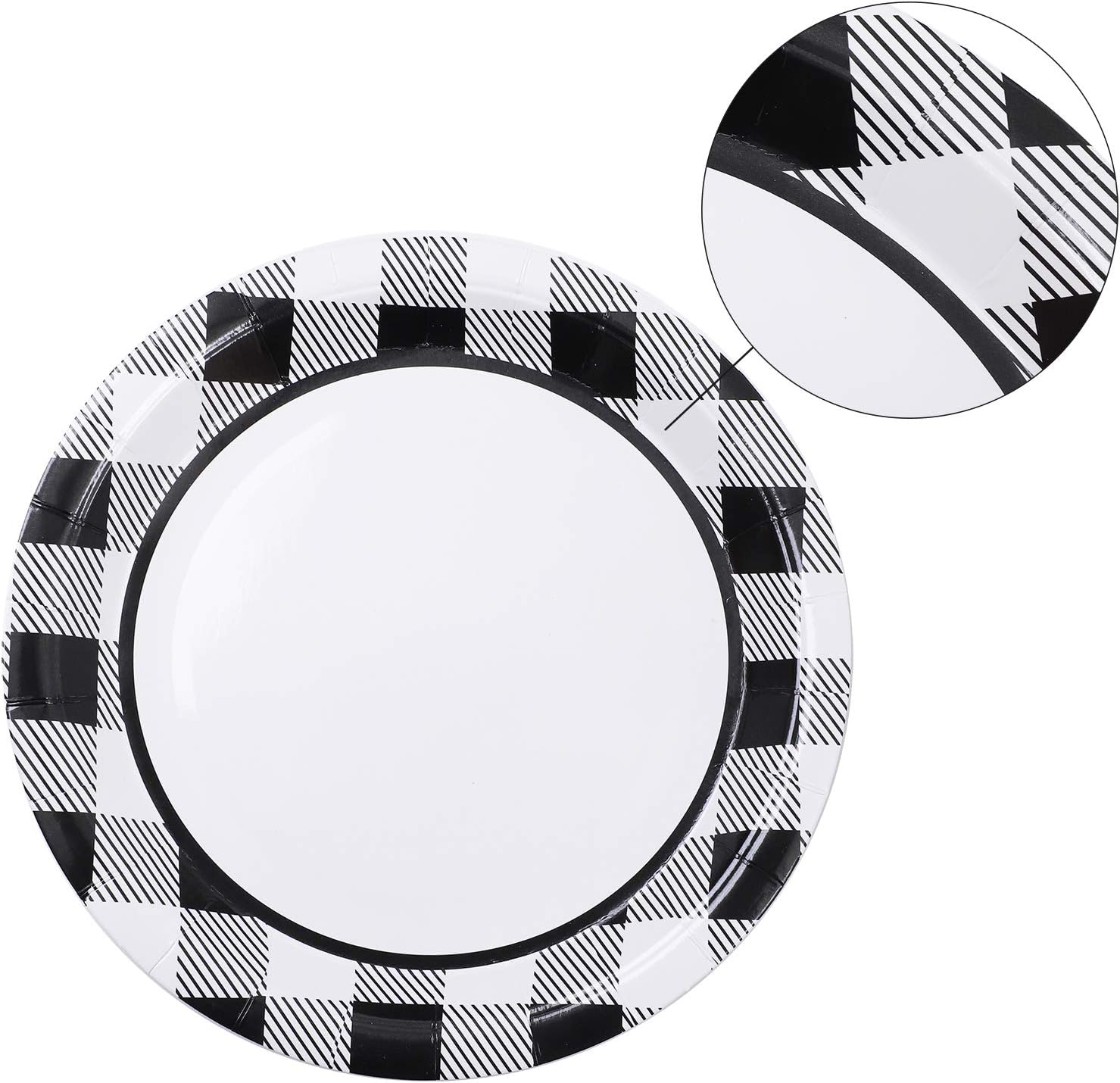 Free Shipping Offer Aneco 60 Pieces White and Black Plaid Paper Plates Disposable Round Plates Dinnerware Plates Party Supplies for Party, 9 Inches Super Big Clearance! Aneco 60 Pieces White and Black Plaid Paper Plates Disposable Round Plates Dinnerware Plates Party Supplies for Party, 9 Inches