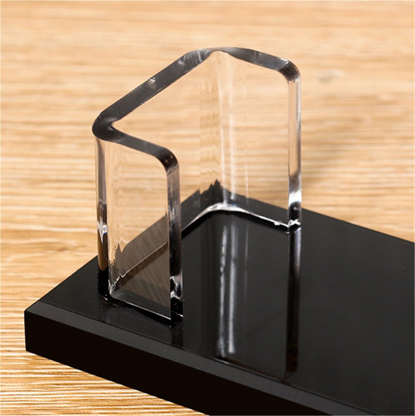 Portabiglietti da visita in acrilico, Porta biglietti da visita Espositore tavolo Nero 11,5x4,8x3 cm