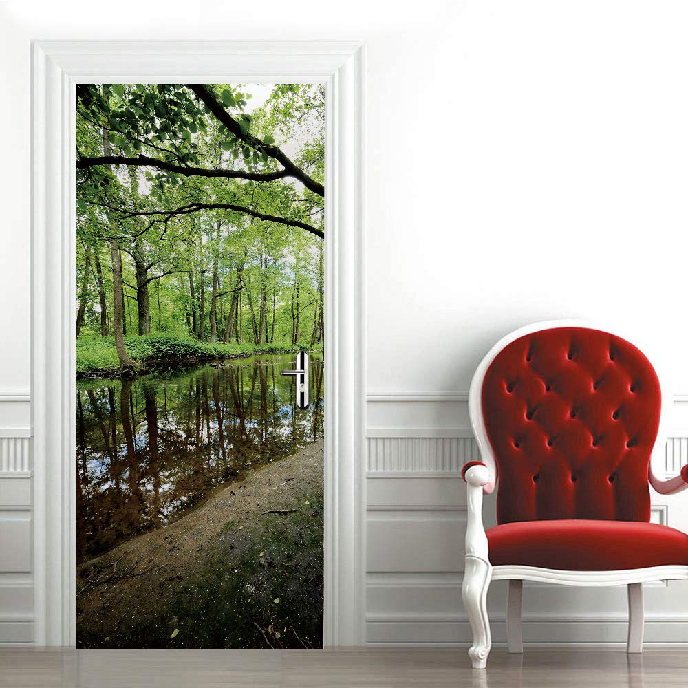 Poster porte trompe l'oeil pour agrandir un petit couloir sombre