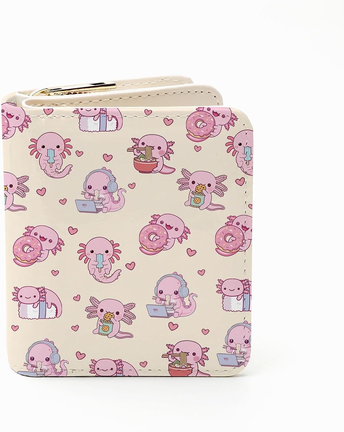 Credit Card Holder Wallet for Women, Axolotl Wallet For Women, Axolotl Gifts Aesthetic Axolotls Card Holder Purse, Birthday Christmas Graduation Gifts For Women, Axolotls Purse