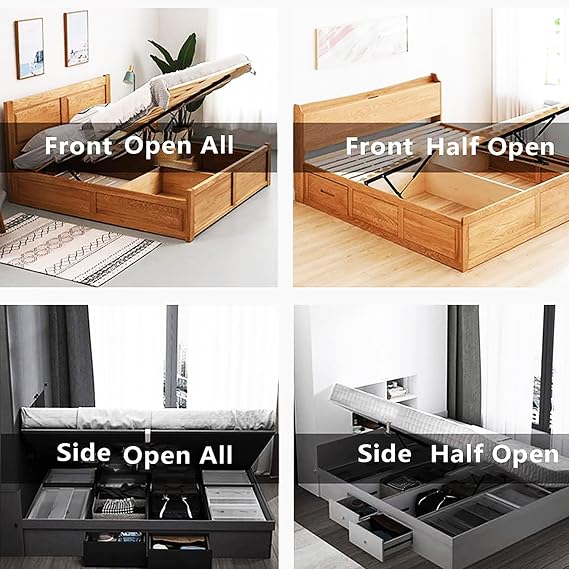 Bed Lift Mechanism 61/75/90/110/120/150cm Hydraulic Bed Lift Kit Tatami Support Rod High Box Bed Lift Furniture Heavy Duty Gas Spring Bed Storage Lift Kit Hydraulic Bed Mechanism(61cm)