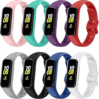 Amazon.com: Sunnyson Paquete de 8 correas de reloj compatibles con Samsung  Galaxy Fit2 SM-R220 correa de repuesto deportiva de silicona suave  compatible con Galaxy Watch Fit2, color negro : Celulares y Accesorios