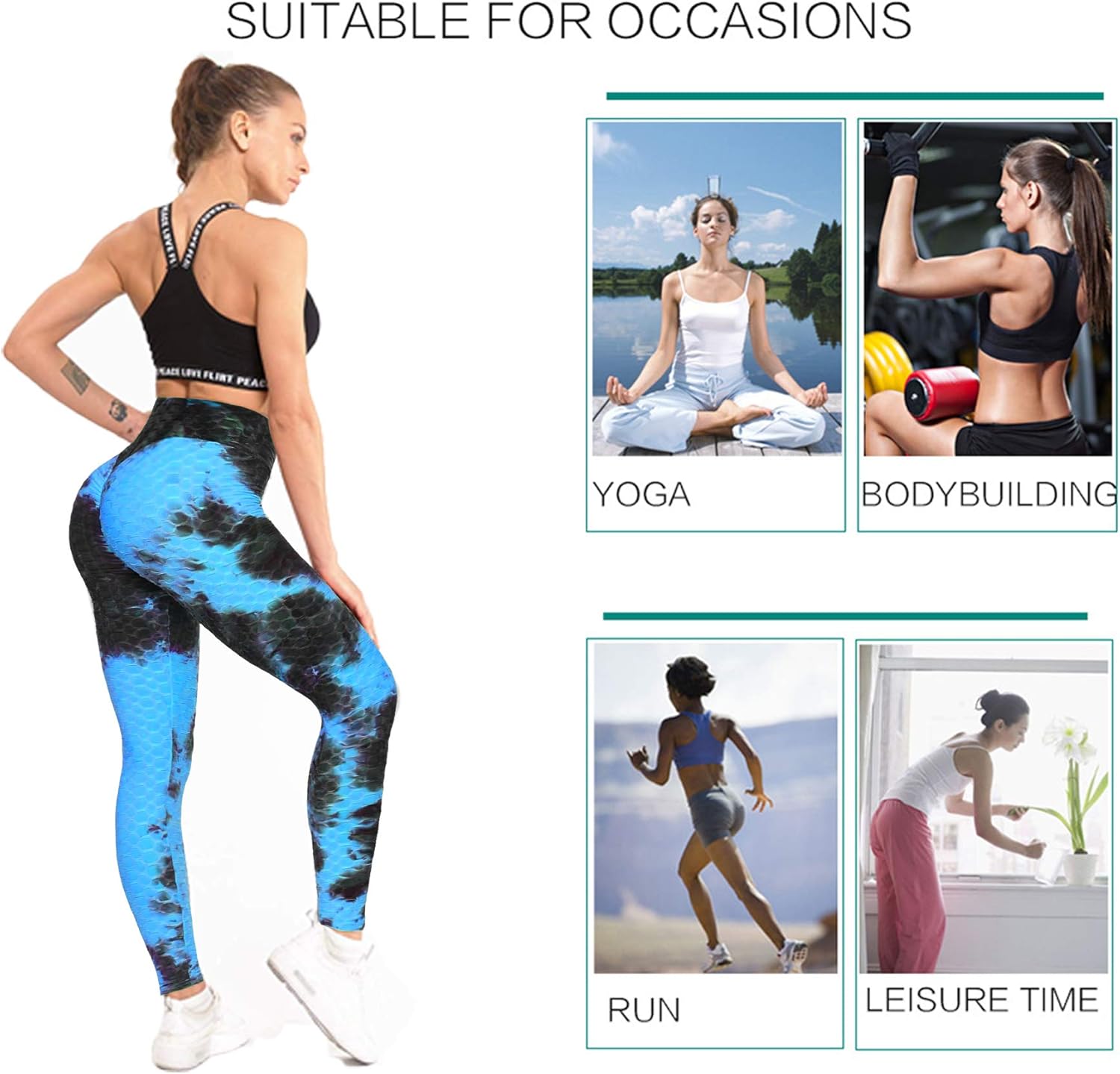 AIMILIA Butt Lifting Anti Cellulite Leggings for Women High Waisted Yoga Pants Workout Tummy Control Sport Tights - Image 3