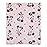 Disney Minnie Mouse Pastel Pink, White & Black Bows & Icons Super Soft Baby Blanket, Pink, White, Black