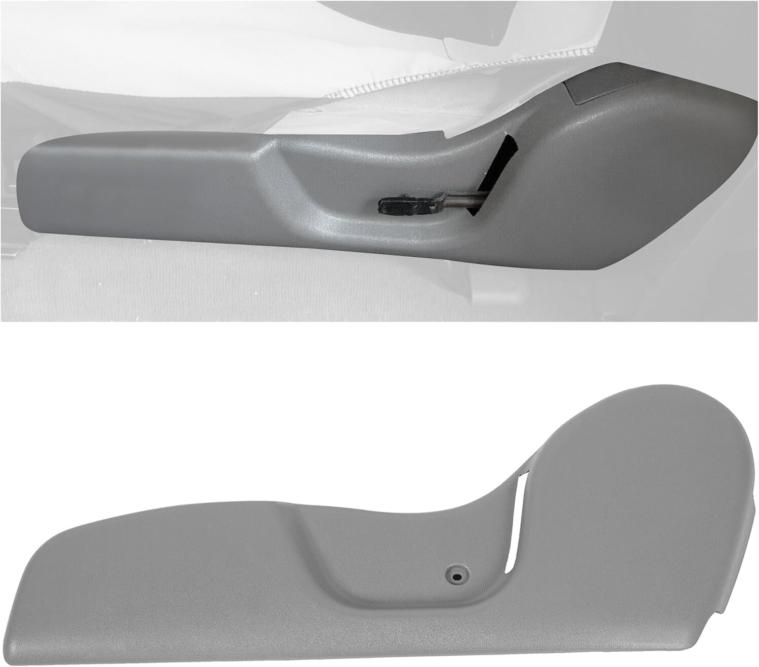 HECASA Driver Side Seat Trim Panel Bezel Compatible with 2001-2004 Toyota Tacoma Seat Track Cover Replacement for 71812-04010-B2 Light Gray