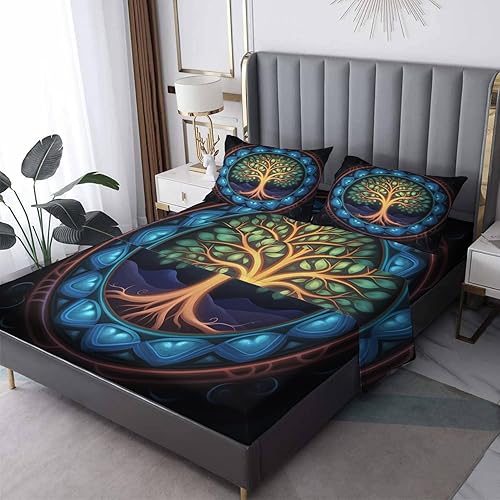 Juego de sábanas tamaño Queen  Juego de sábanas y fundas de almohada, sábanas y fundas de almohada, microfibra suave, bolsillo profundo y sin