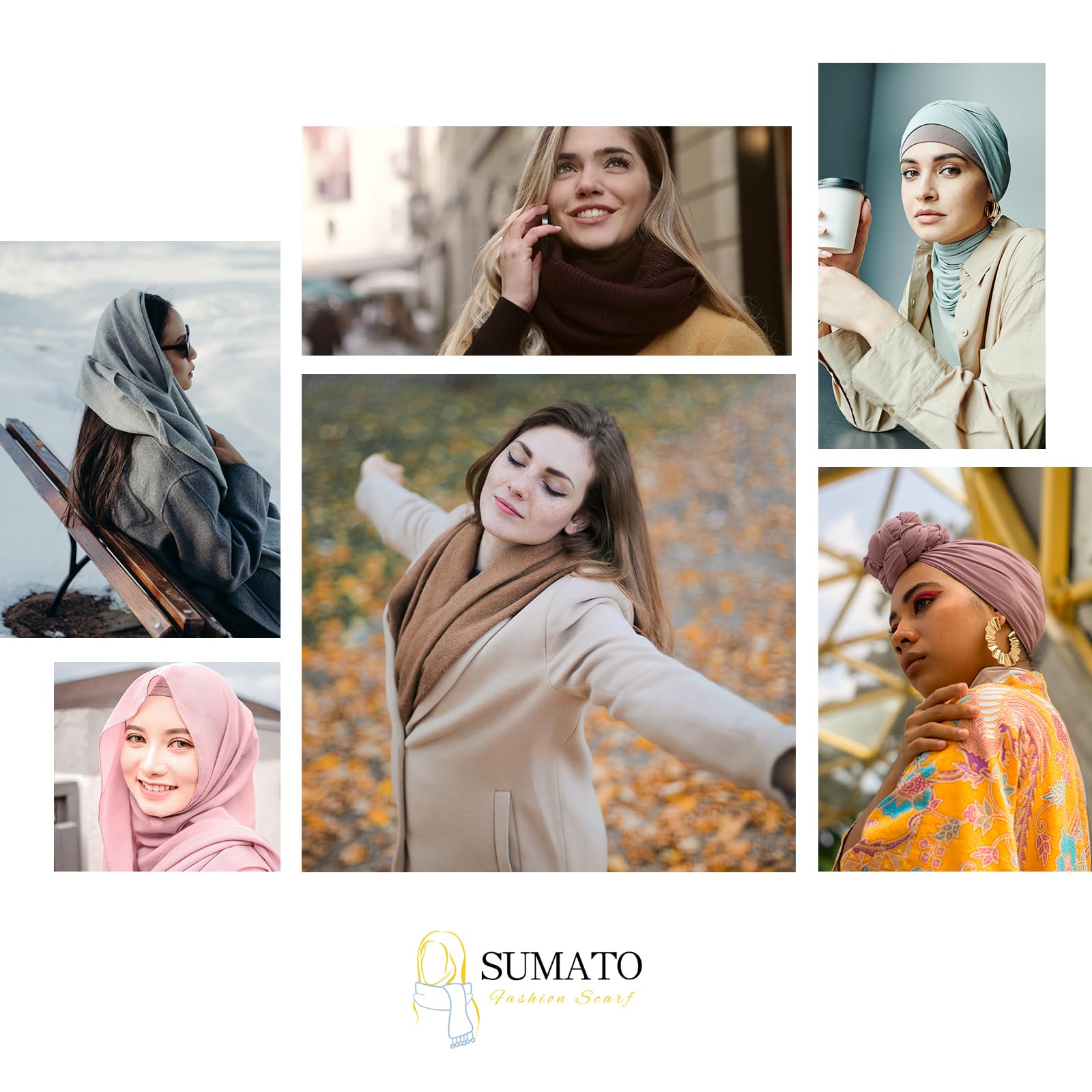 Sumato Sciarpa da donna autunno inverno confezione da 2 – sciarpe leggere oversize con effetto cashmere – sciarpe lunghe e morbide in beige e rosso