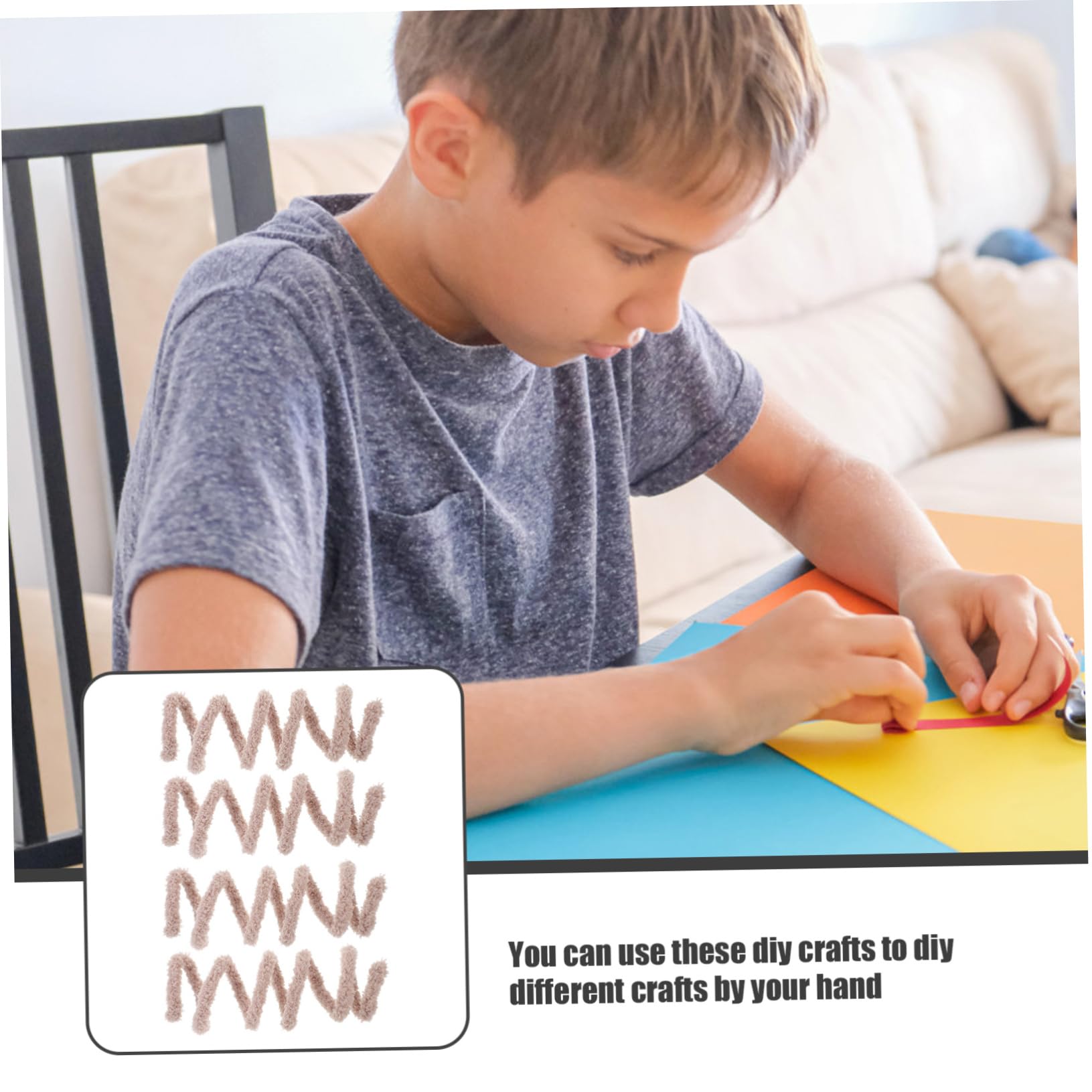 HOOTNEE 4pcs Bendable Chenille Stems for DIY Crafts Twisted Rods Soft Fluffy Material for Art Projects Safe and Creative Decoration Supplies