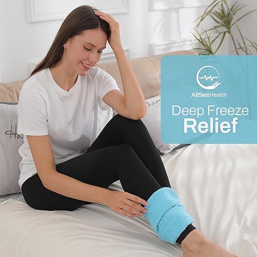 Miniatura 6 de Toalla de enfriamiento con insertos de paquete de hielo de gel suave, incluye 2 paquetes de hielo de gel reutilizables, envoltura de compresión