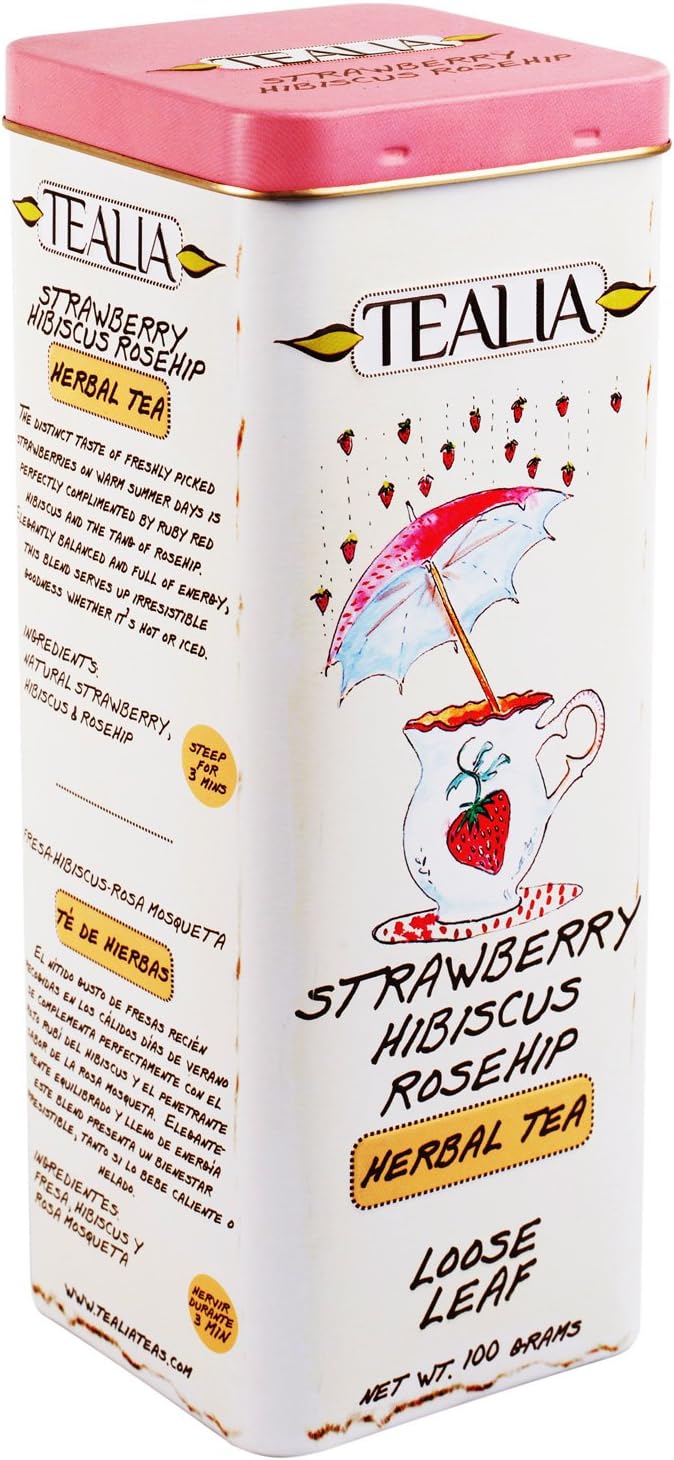 Tealia Strawberry Hibiscus Rosehip 100g Loose Leaf Tea