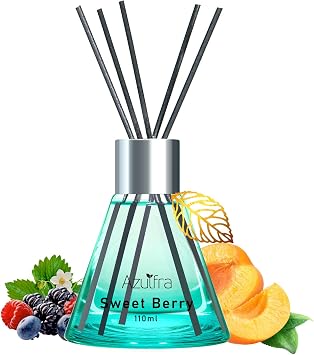 Azulfra Reed Diffuser Set 3.4 oz, Berry Scent Diffusers for Home
