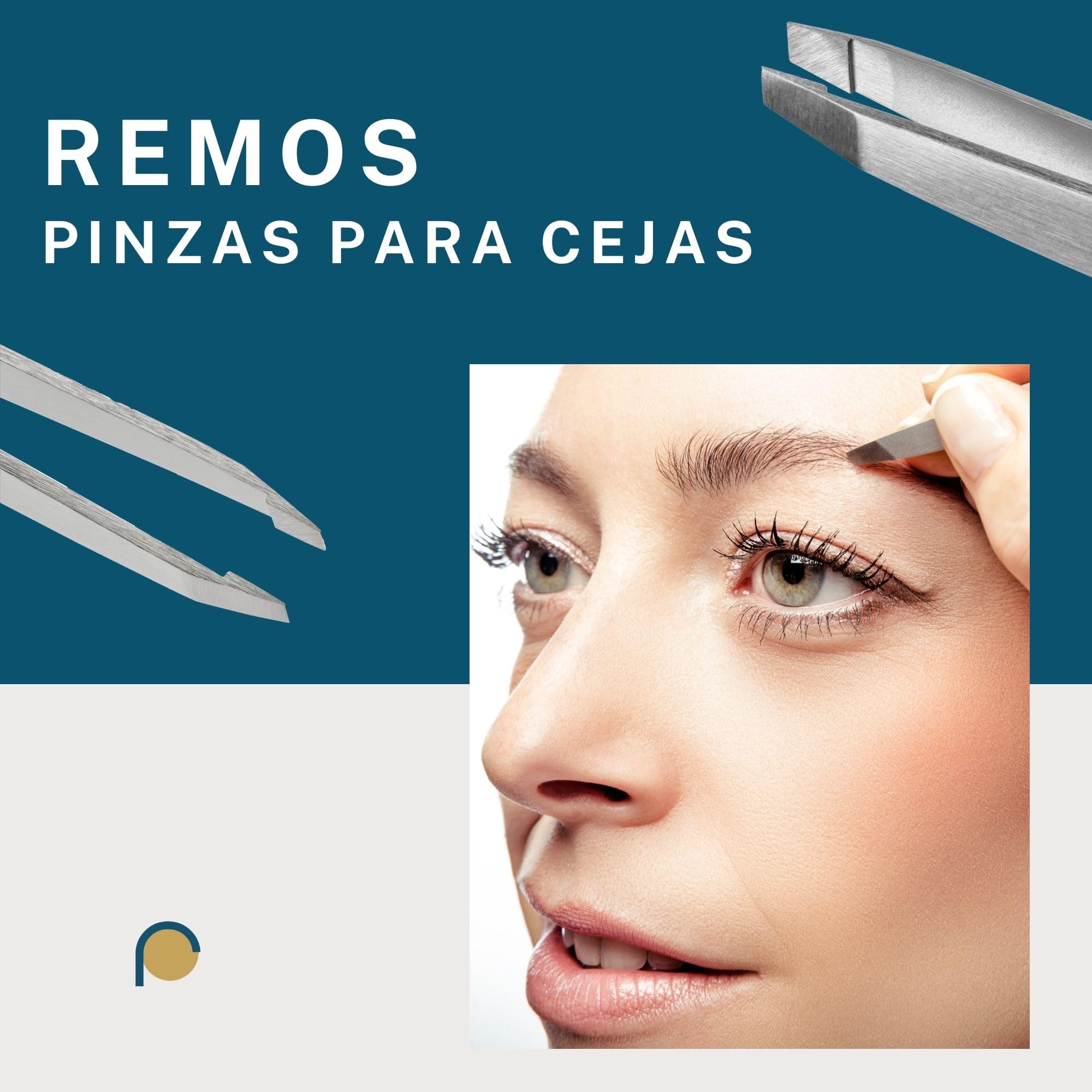 REMOS Pinzas juego de 3 piezas con pinzas para cejas, astillas & pinzas combinadas en satén