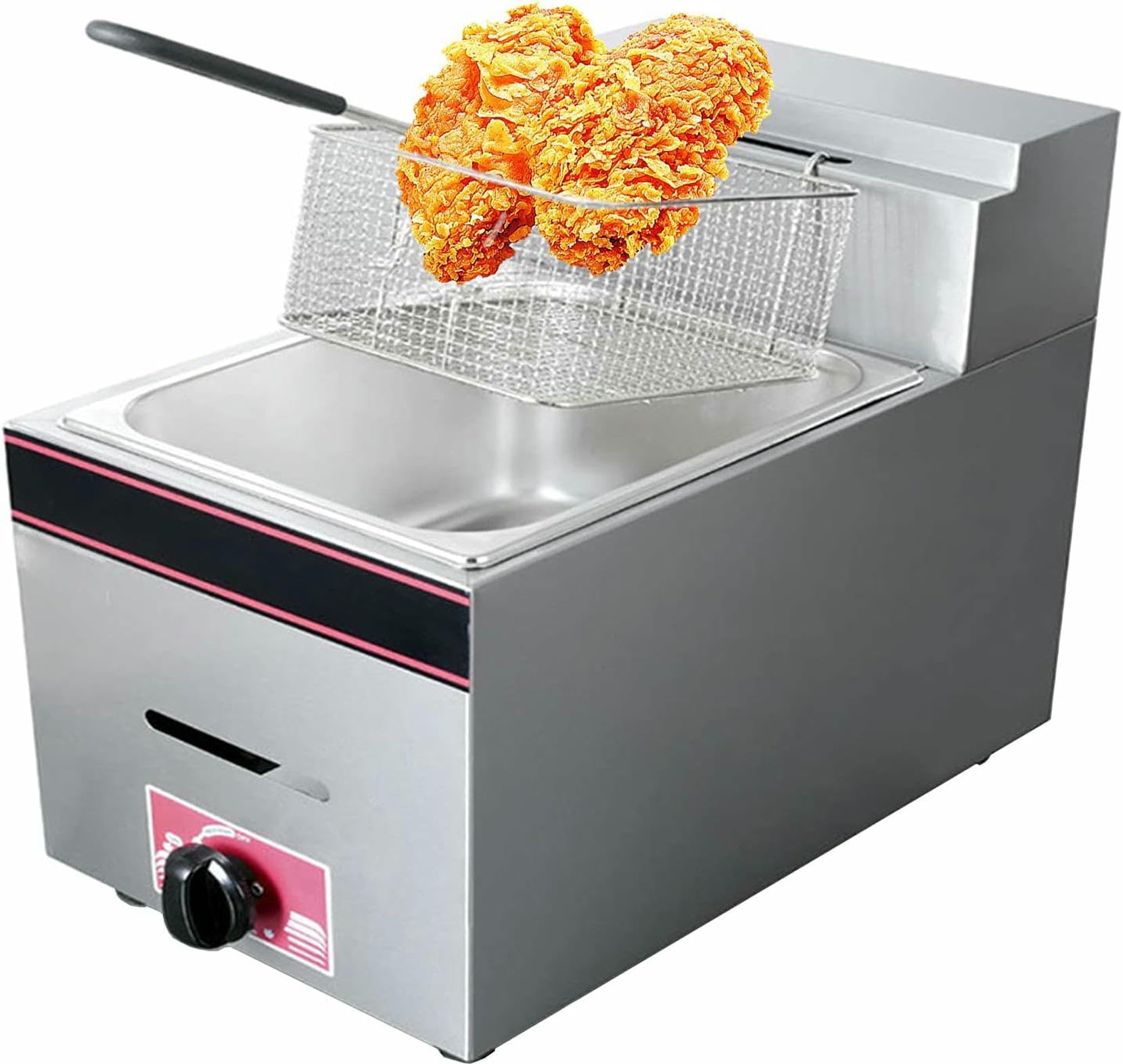Friteuse à gaz GPL 10L en acier inoxydable avec puissance réglable