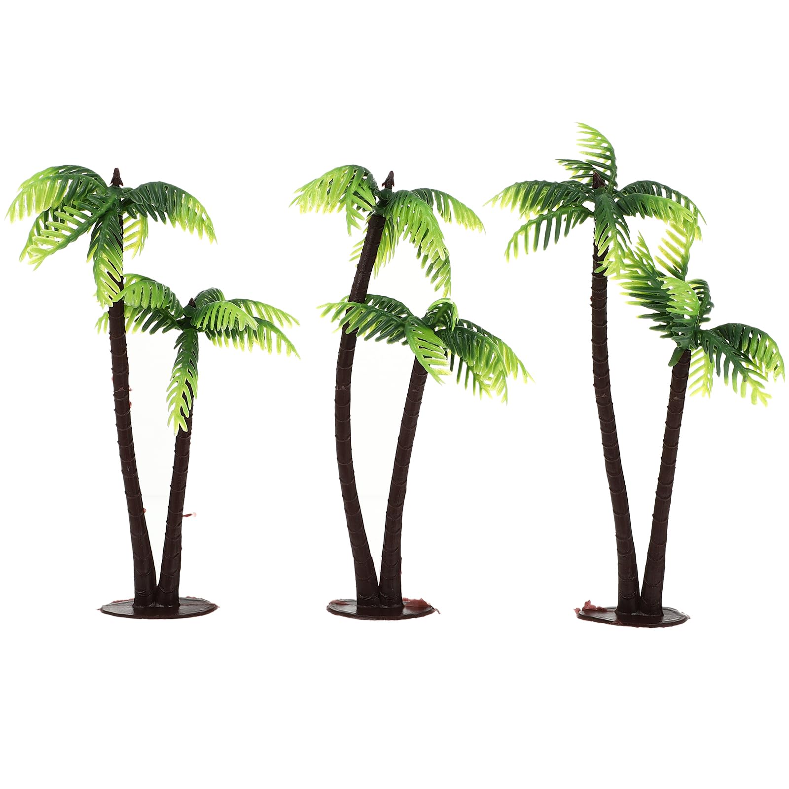 3pcs Plastic Coconut Palm Tree, Plastic Cocount Palm Tree Cake Decoration Toppers for Fish Tank Miniature Plant Micro Landscape Diy Decor Miniature Landscape Scenery House
