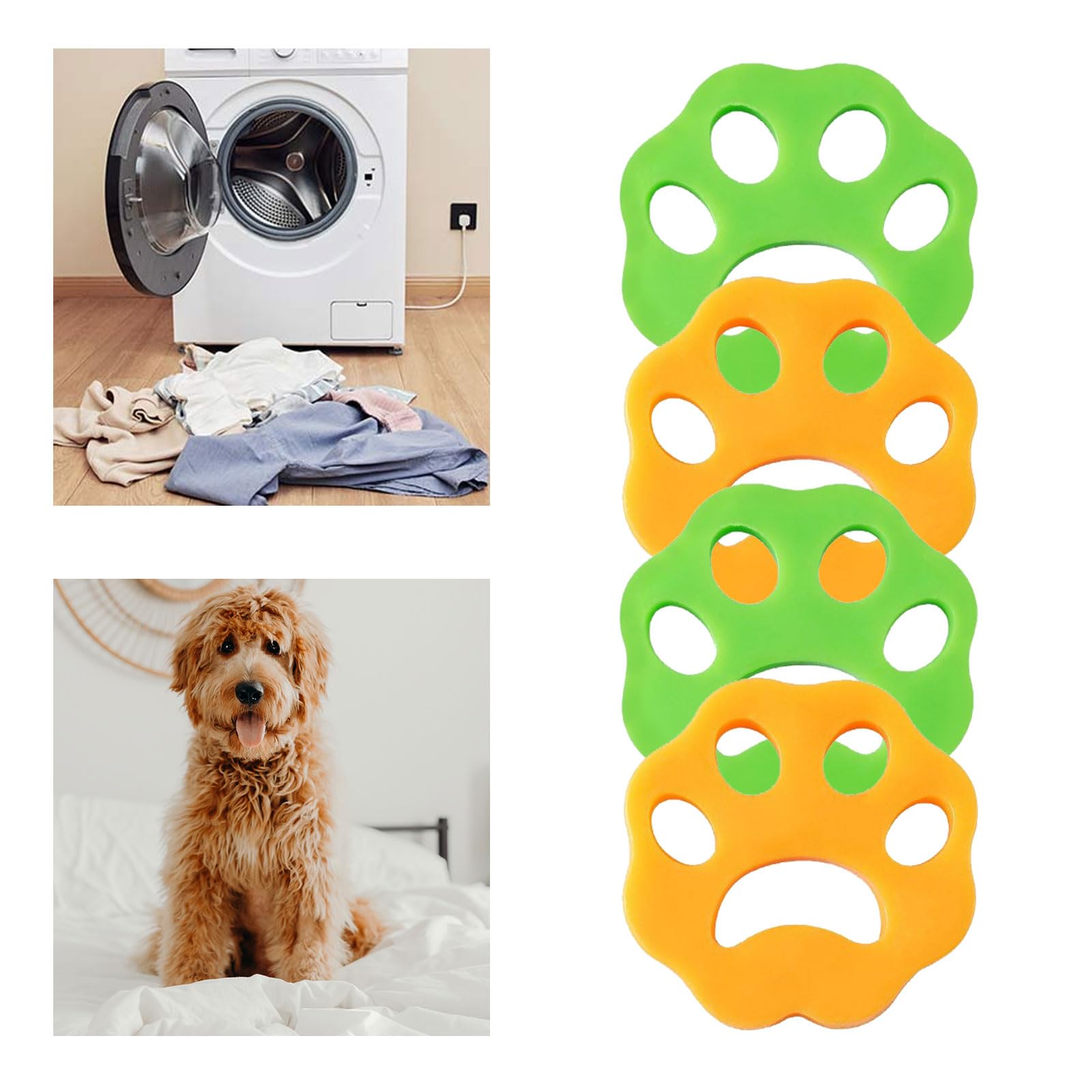 4PC Pet Hair Remover for Laundry, Laundry Hair Catcher for Washing
