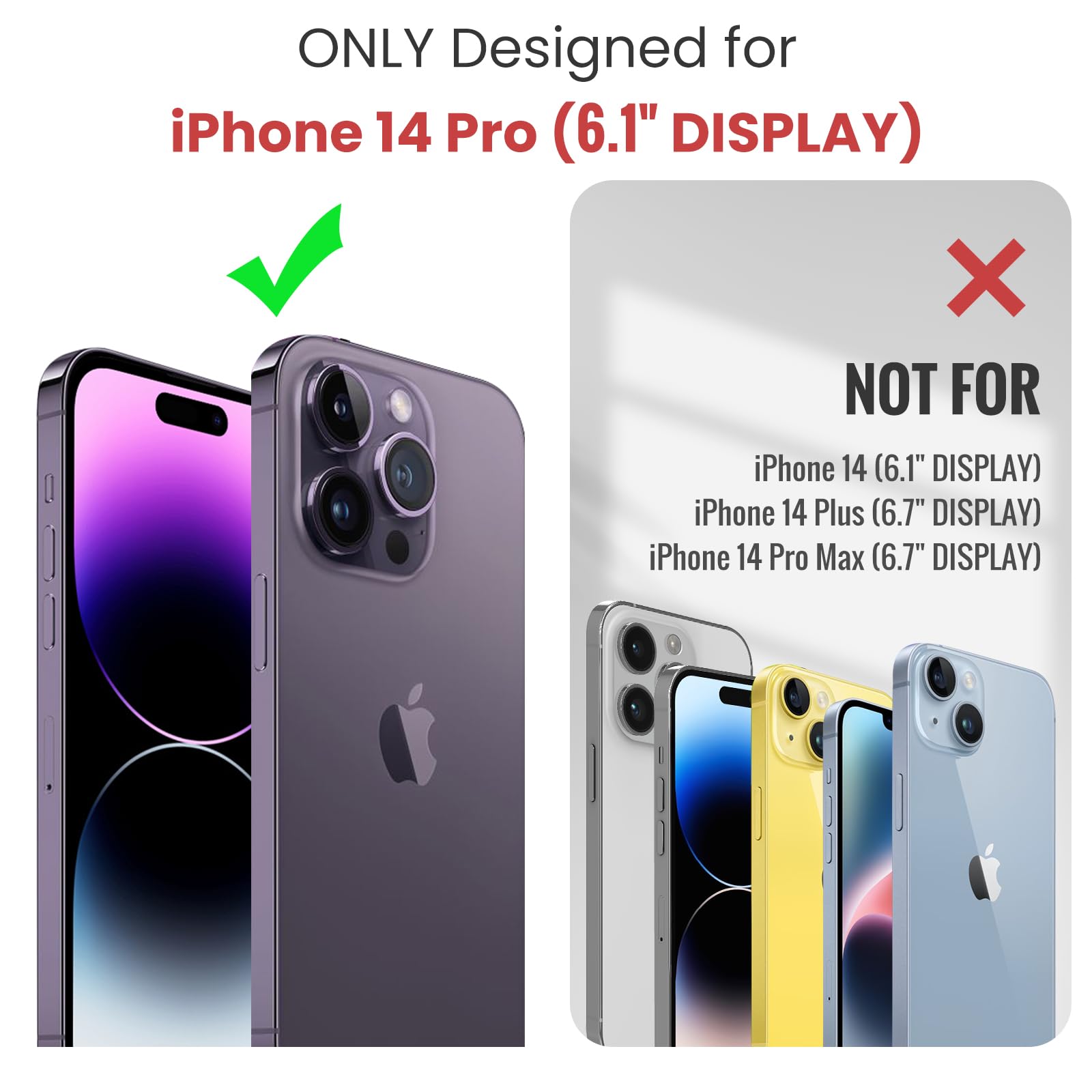 Strapurs Crossbody for iPhone 14 Pro Case Wallet?RFID Blocking? with 7-Card Holder Zipper Bills Slot, Soft PU Leather Magnetic Wristlet Shoulder Strap for iPhone 14 Pro Wallet Case for Women, Purple