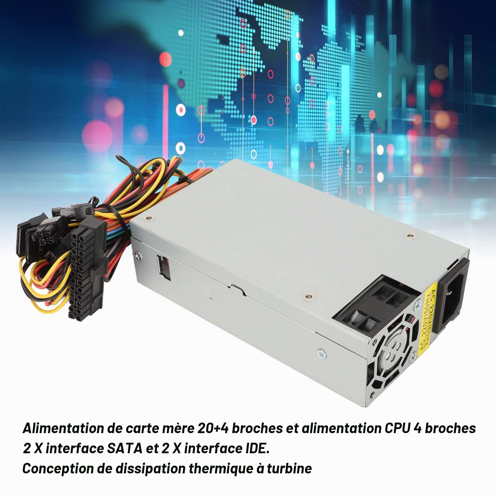 Bloc D'Alimentation 270 W 1U, Alimentation Multifonction 60LE en Métal à Forte Dissipation Thermique pour PC, Serveur, Caisses Enregistreuses, Routeurs, Châssis ITX