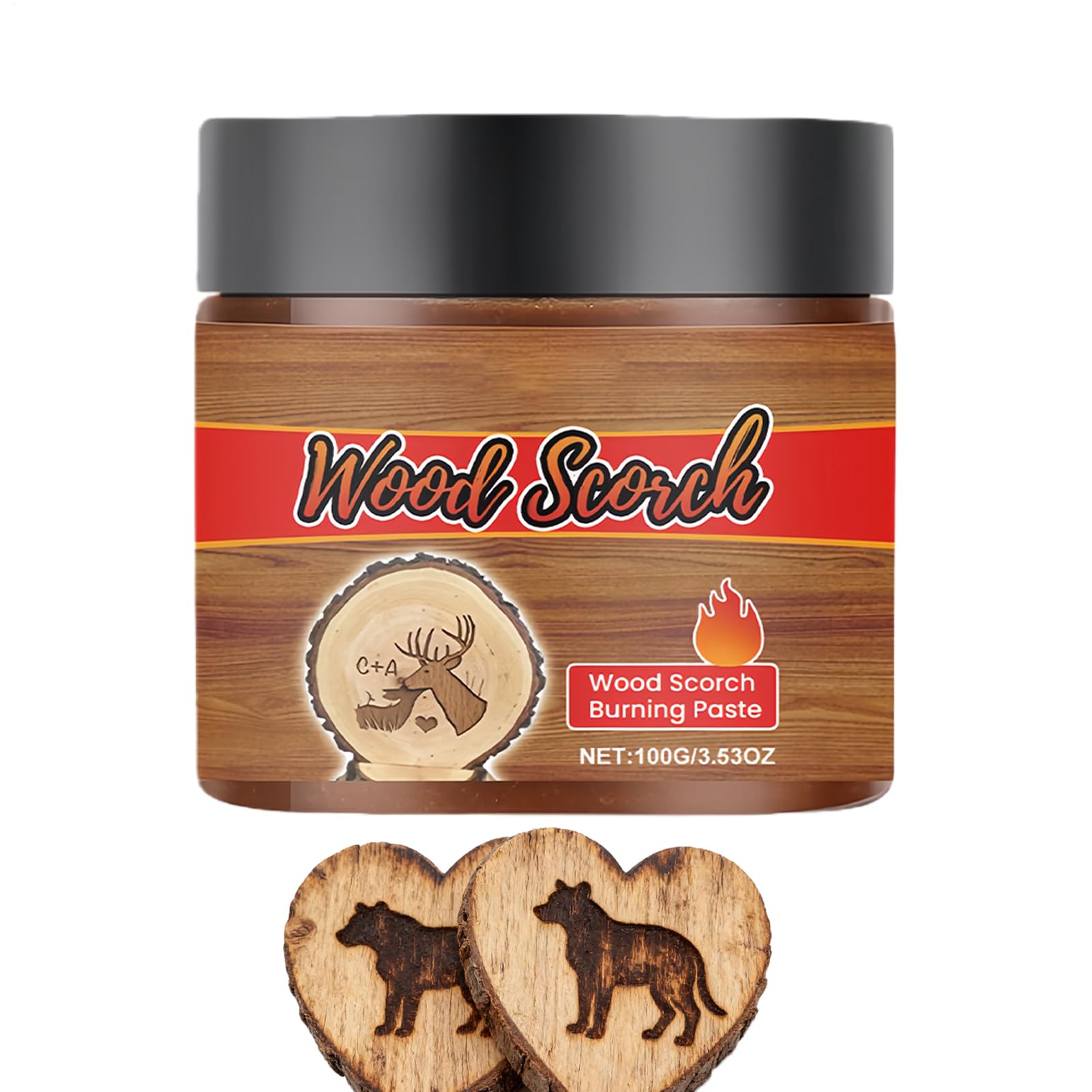 Wooden Burning Paste, 100g Wood Burn Gel, Wood Burn Paste, Scorch WoodBurning PasteFor BurnMarker, Pyrography WoodPaste, Multi Function Woods Burnings Pastes Gel For Artists, Drawing, Beginners