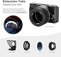 Vista 8 de NEEWER Lente gran angular compatible con cámara Sony ZV1, 2 en 1 HD gran angular de 0.709 in y lente adicional macro 10x con tubo de extensión, Negro