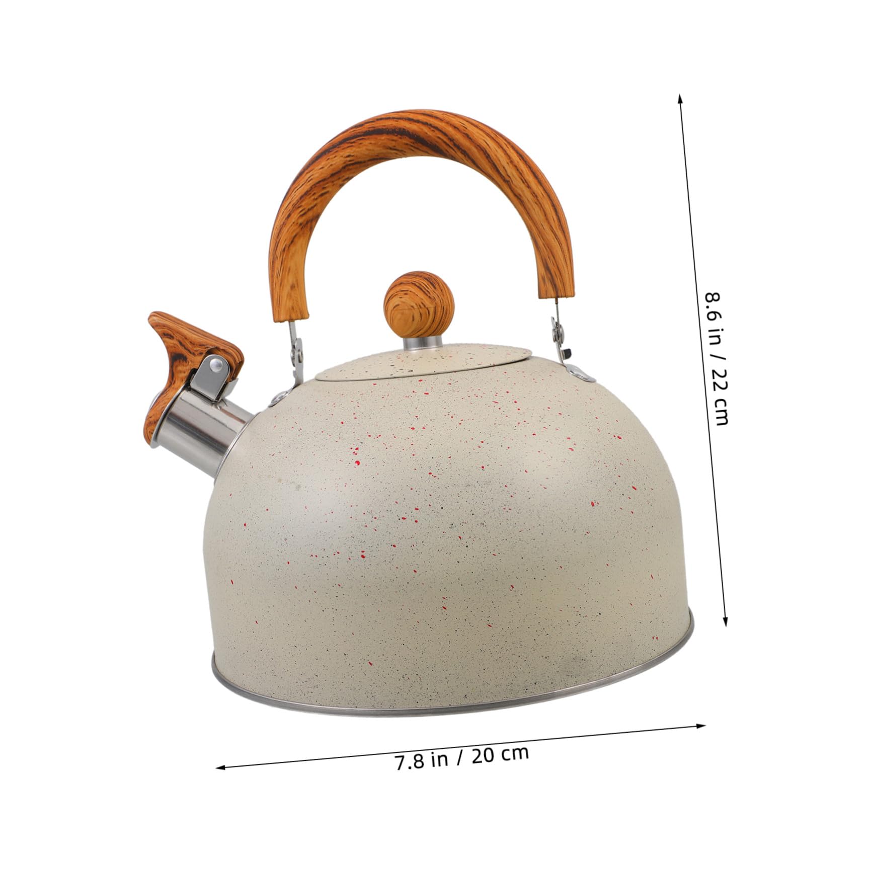DECHOUS Hervidor de Agua Silbante de Acero Inoxidable 2.5l Mango de Madera y Fondo Resistente al Calor para Camping y Uso Doméstico
