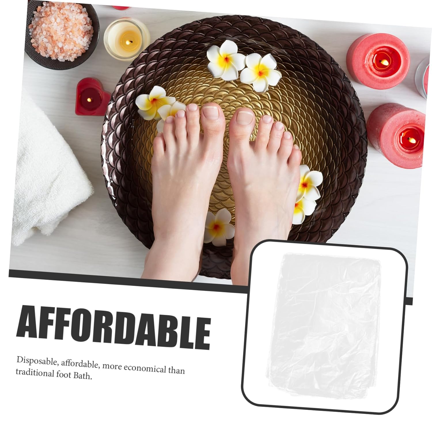 BESTYASH 400pcs Disposable Foot Bath Liners Practical Foot Soak Pouches for Salon and Home Use Lightweight Tub Liners and Pedicure