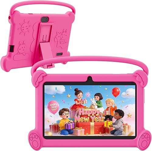 DIGITHINK Tableta para niños de 7 pulgadas 3-9 con funda protectora, 4 GB (2 GB+2 GB expandir) RAM 32 GB ROM, tabletas para niños, dispositivo de
