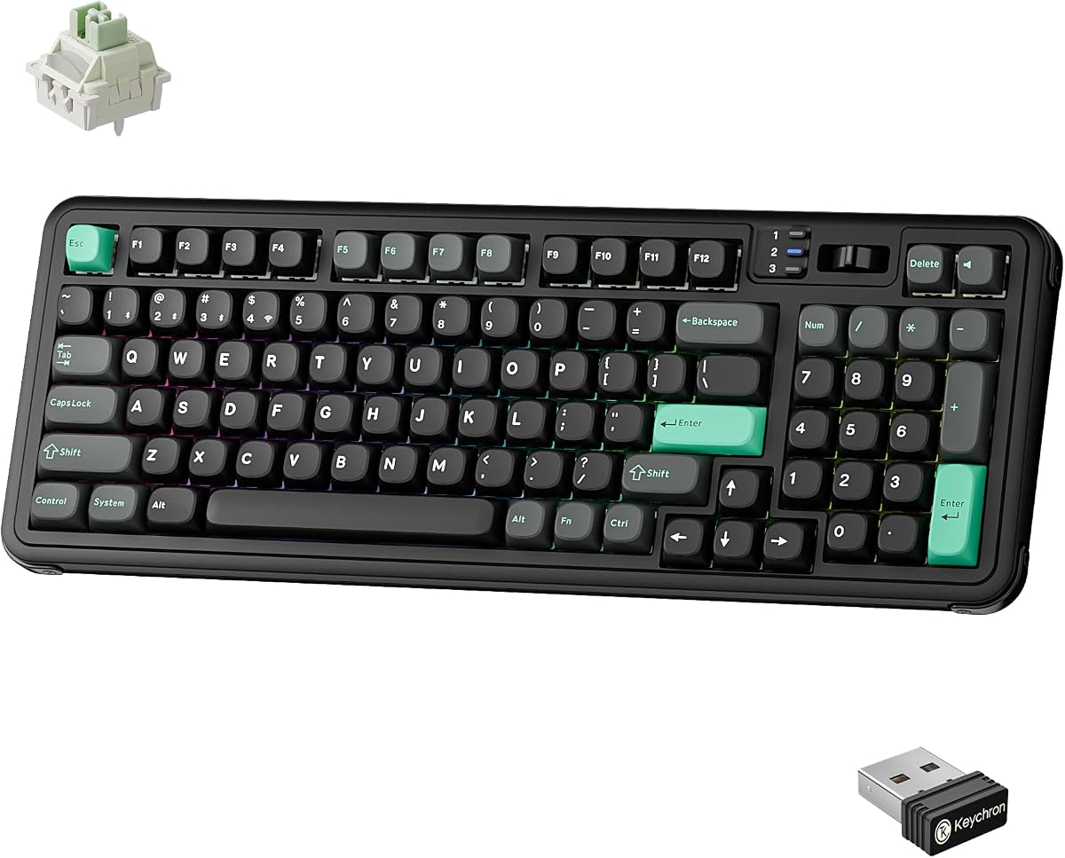 Keychron J14 HE Wireless Magnetic Switch Keyboard, 96% Gaming | Numpad and Knob, TMR Switches, 2.4GHz/Bluetooth/USB-C, Launcher Web, PBT Keycaps, Per-Key RGB, 4000mAh, macOS/Windows/Linux