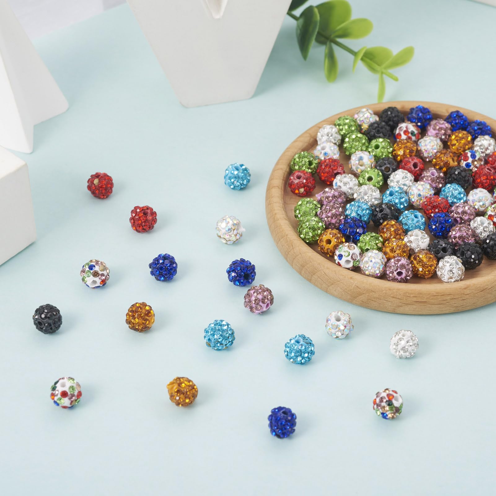 Cheriswelry 100 Perline Argilla Polimerica Con Strass - 10mm Rosse - Per Creazione Gioielli