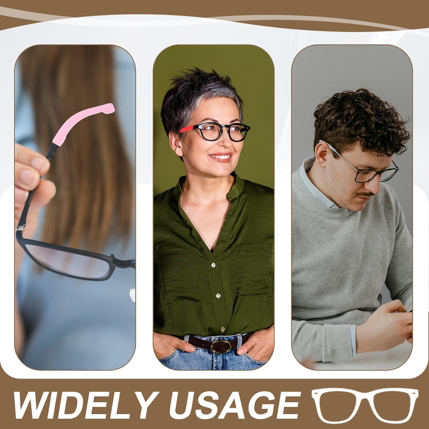 PATIKIL Eyeglasses Temple Tips Sleeve Retainer Soft Silicone Anti-Slip Glasses Retainers for Sunglasses Eyewear