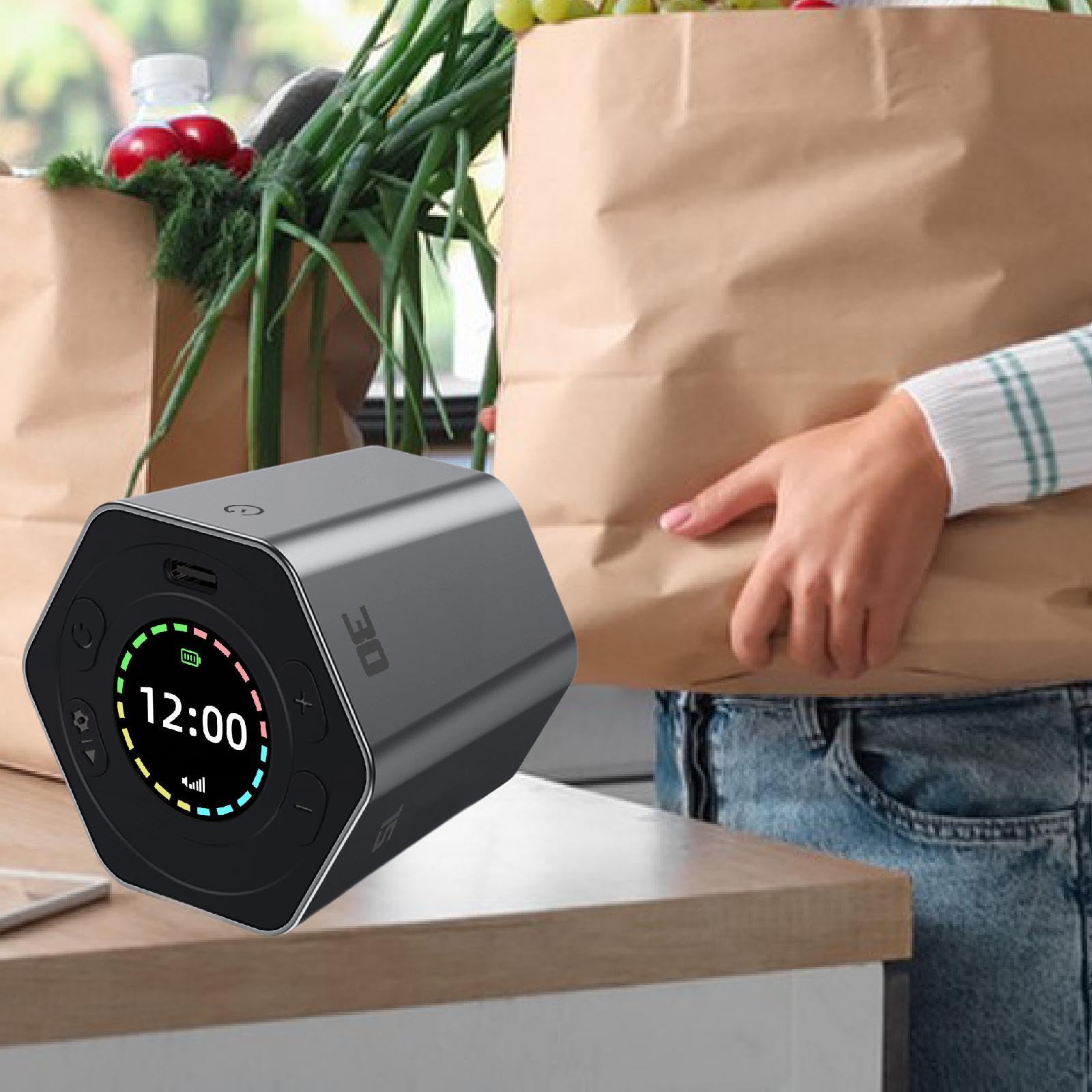 Fenteer Pomodoro Timer Flip Timer 5/15/25/30/45/60min Cuenta regresiva personalizada para cocinar, gris