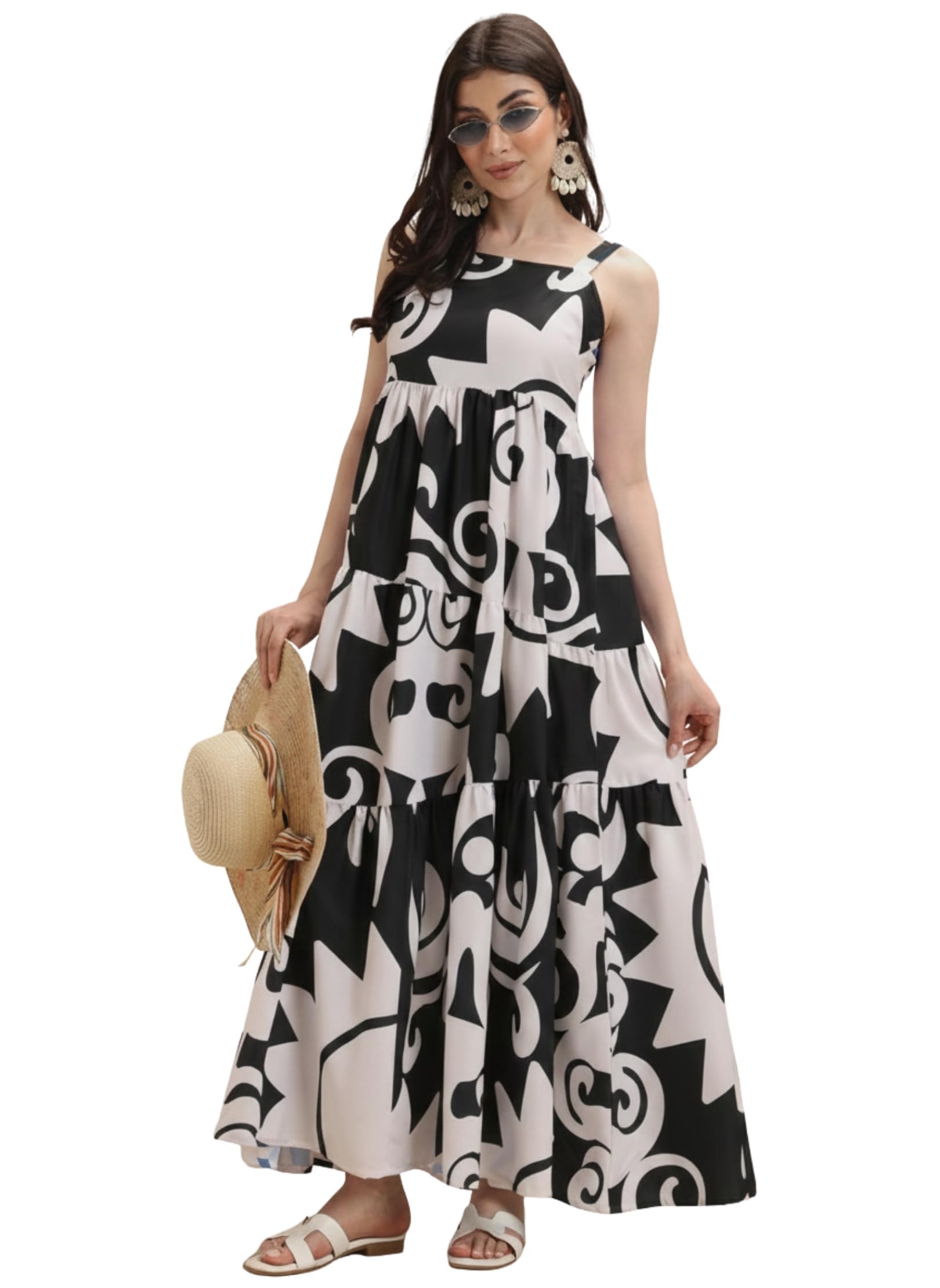 greciilooks Women's Printed Long Maxi Dress | Sleeveless Layered Dress for Summer Styling | Elegant Boho Dress for Women | Casual Beach Vacation Maxi Outfit-picture-33