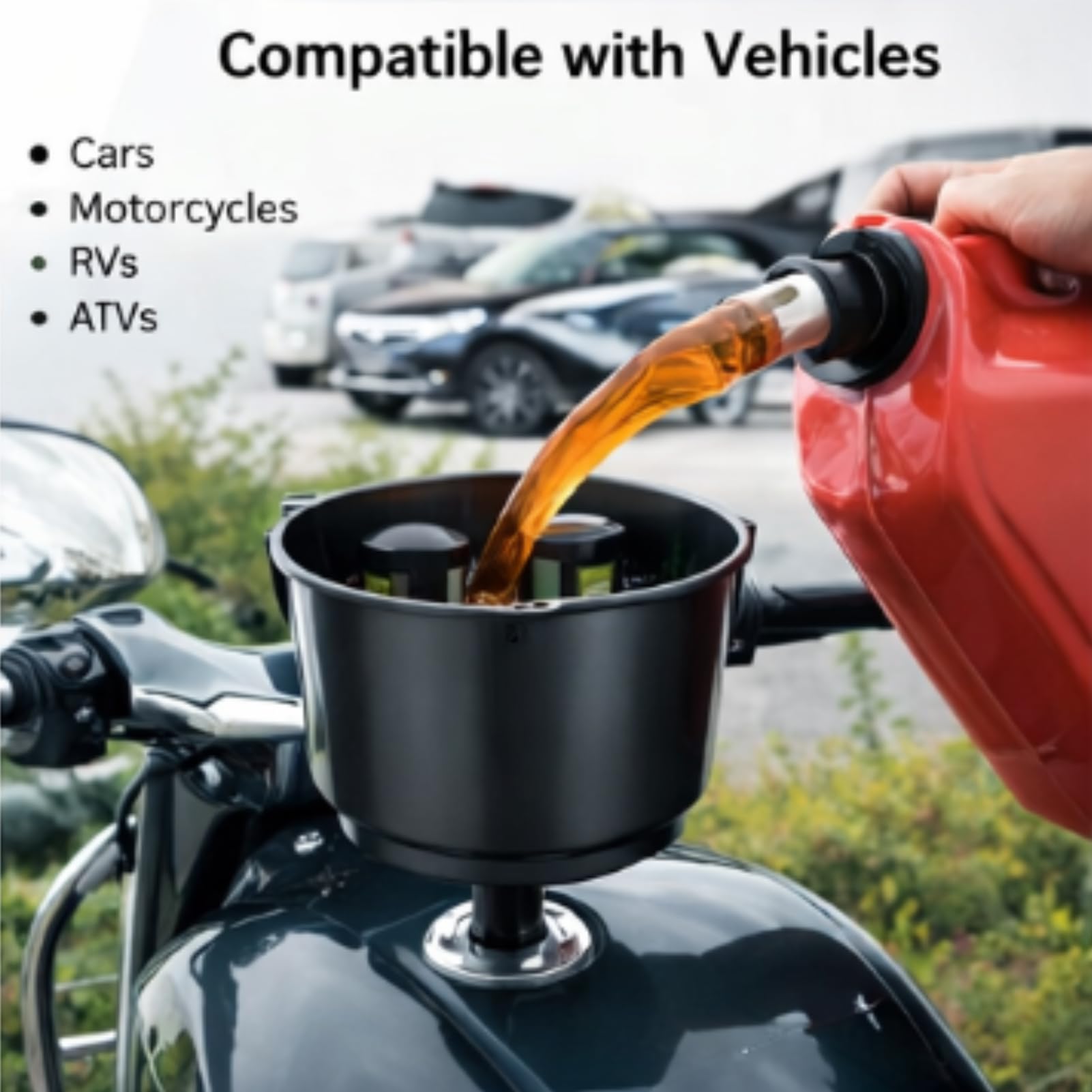 Embudo de Filtro de Aceite para Automóvil, Embudo de Filtro de Combustible y Aceite, Embudo de Combustible y Aceite con Boca Grande, para Uso en Automóviles, Motocicletas,