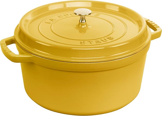 Staub Cast Iron Round Cocotte, Dutch Oven, 7-quart, serves 7-8,